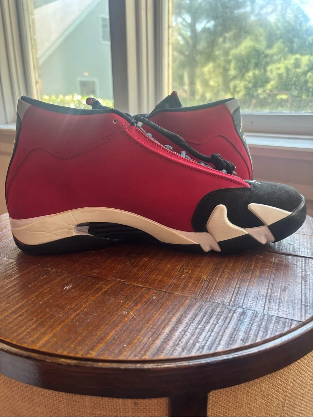 Air Jordan 14 Retro black red and white men size 13 with box